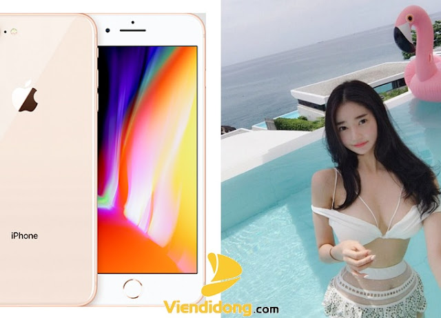 Gái xinh sexy quảng cáo dịch vụ ép kính iPhone 8 Plus