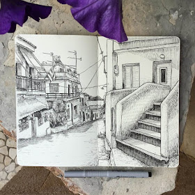11-Aegina-Town-Greece-2-Keir-Ross-Urban-Travel-Sketcher-www-designstack-co