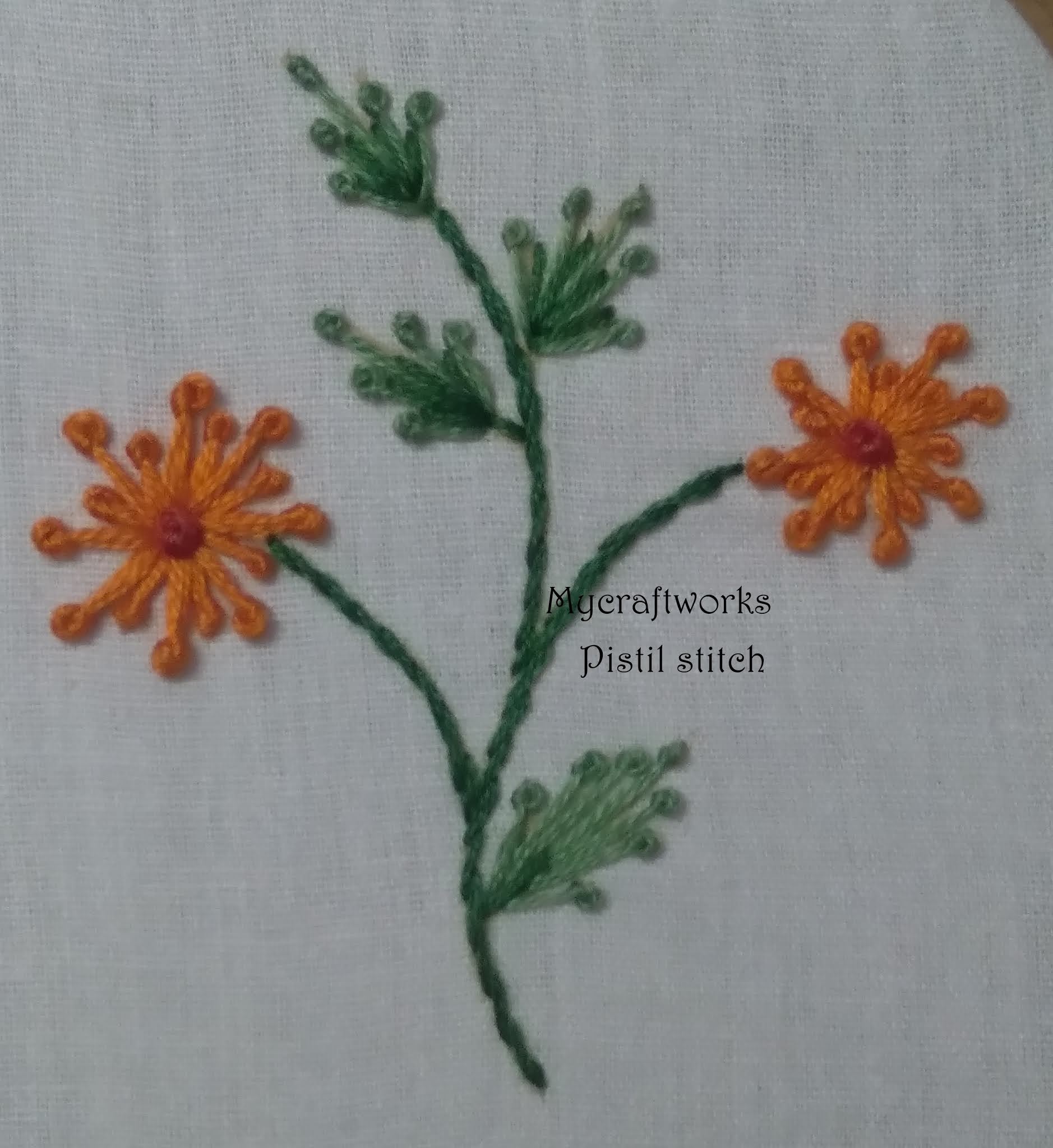 MY CRAFT WORKS Embroidery Design Pistil Stitch/Long French knot Stitch