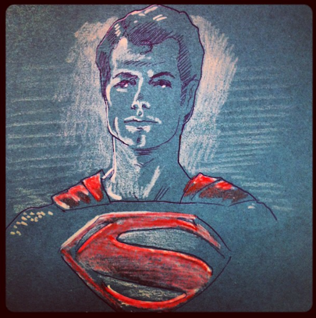 Superman Color Pencil Sketch
