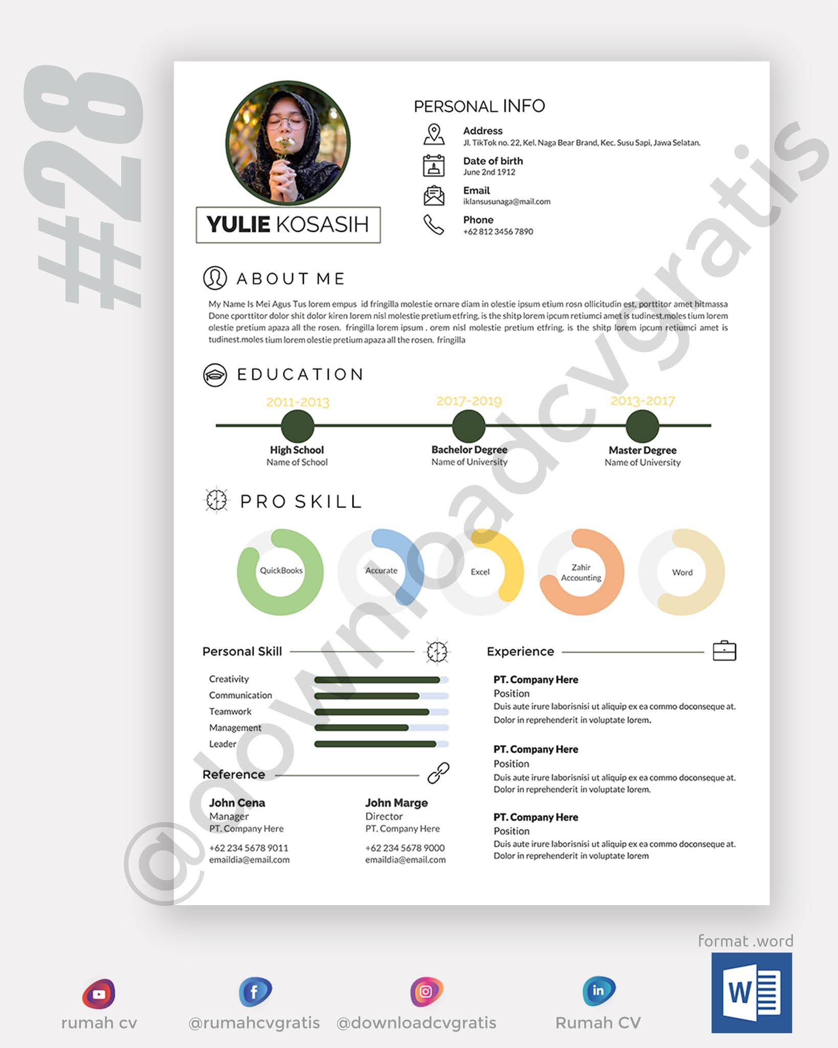 Download template cv menarik word gratis - arenapolew