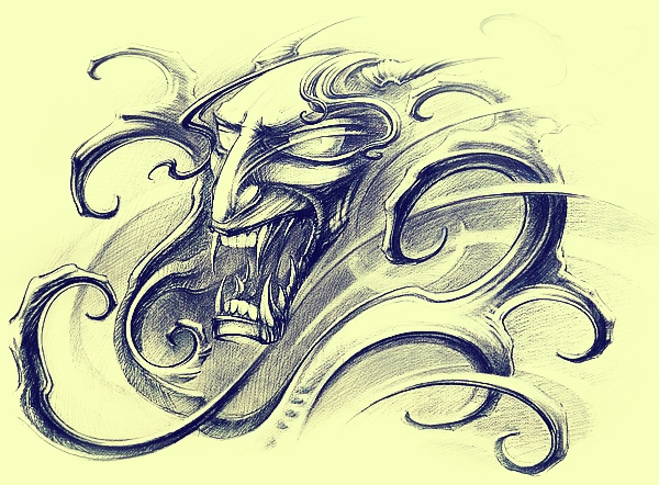 Эскиз тату джин