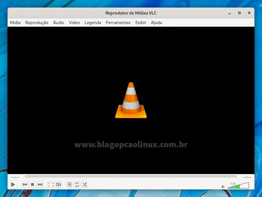 VLC Media Player executando no Fedora 35 Workstation