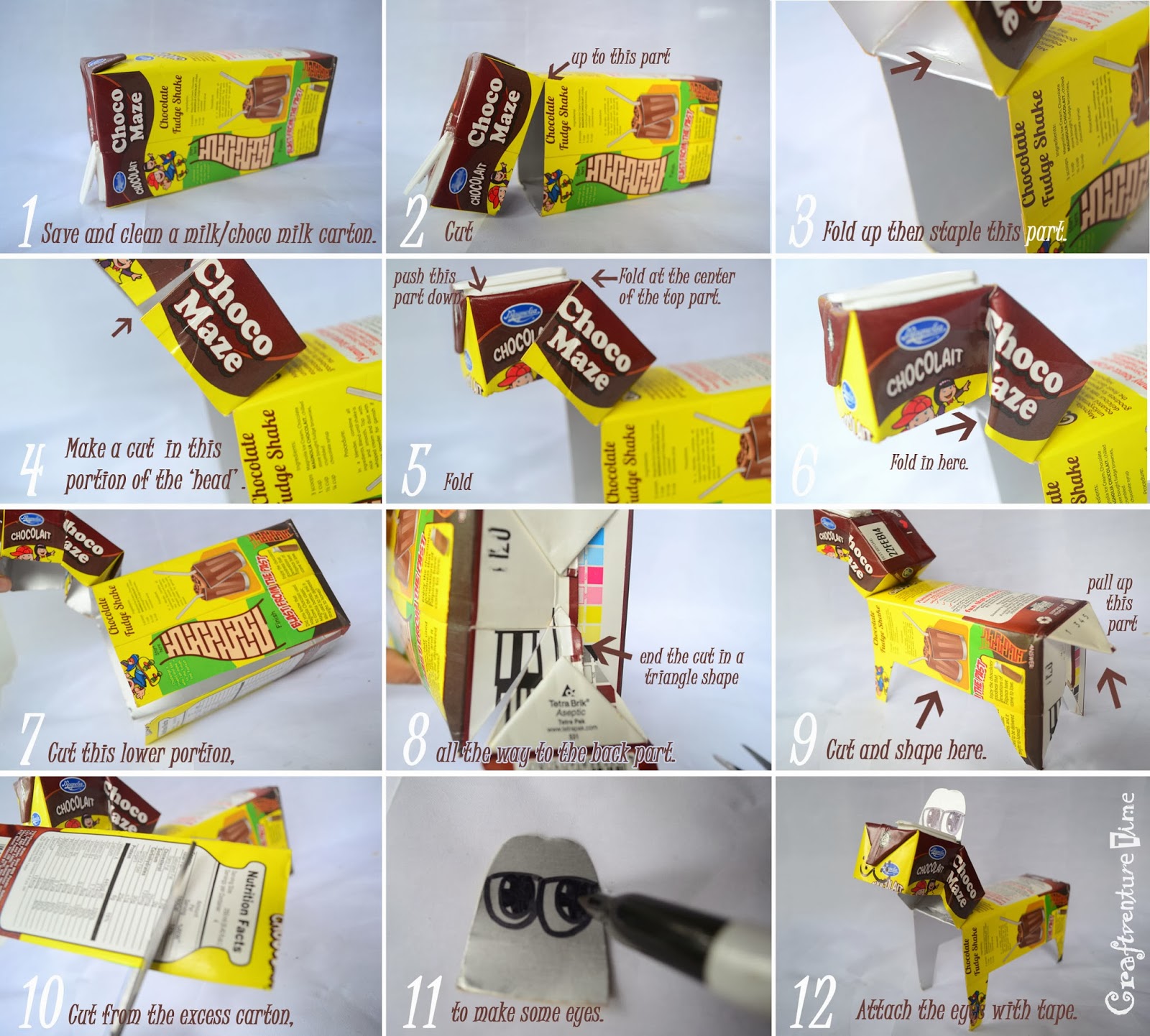 Craftventure Time Scrafto Toy Milk Carton Dog Trick