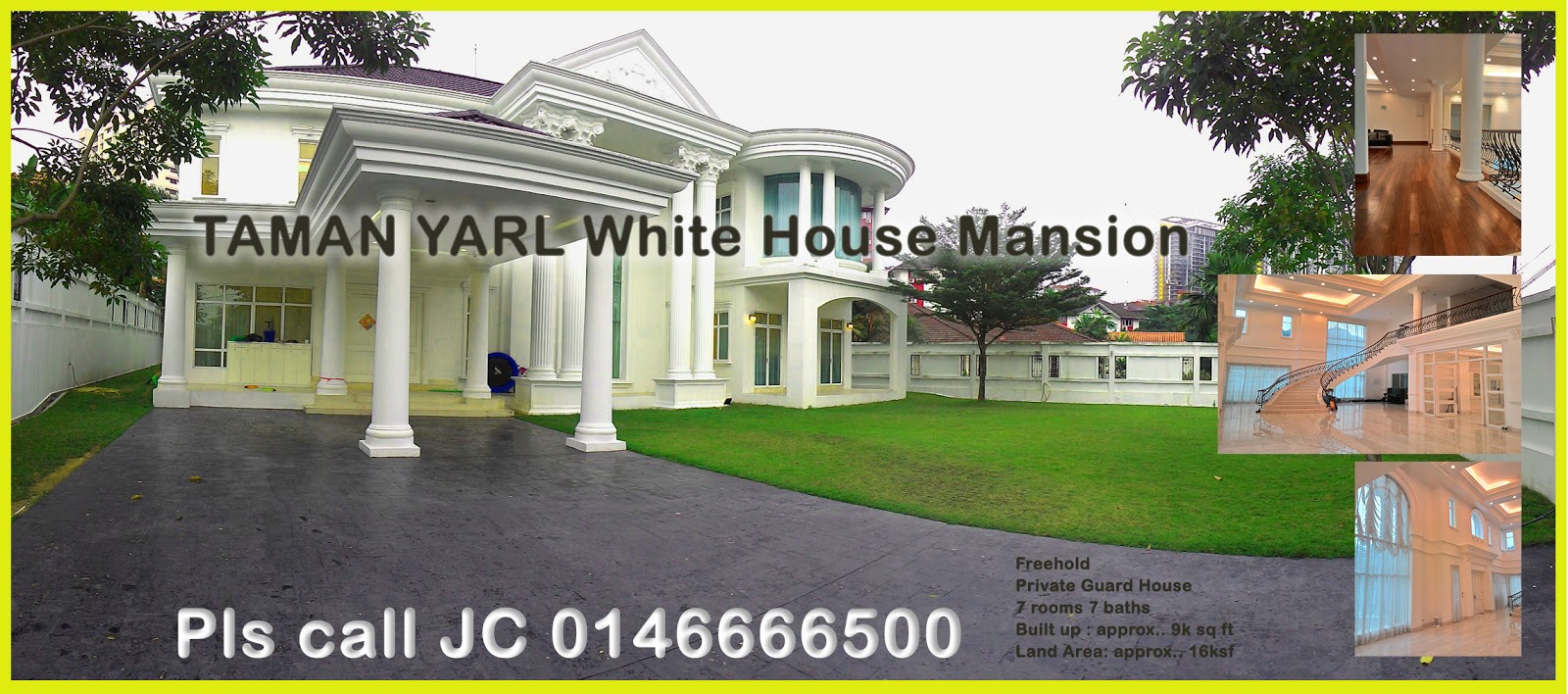 Malaysia Property Website TAMAN YARL White House Mansion For Sale