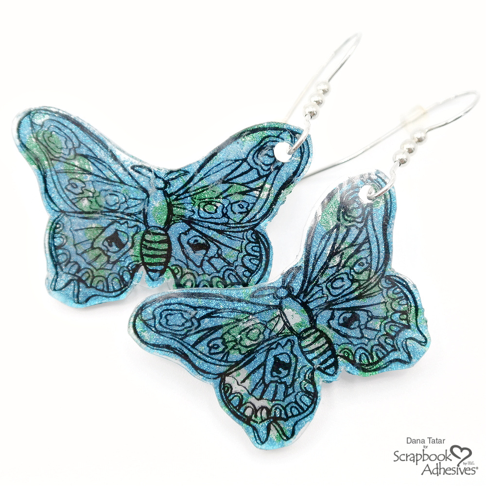 Foiled Butterfly Earrings Scrapbook Adhesives by 3L