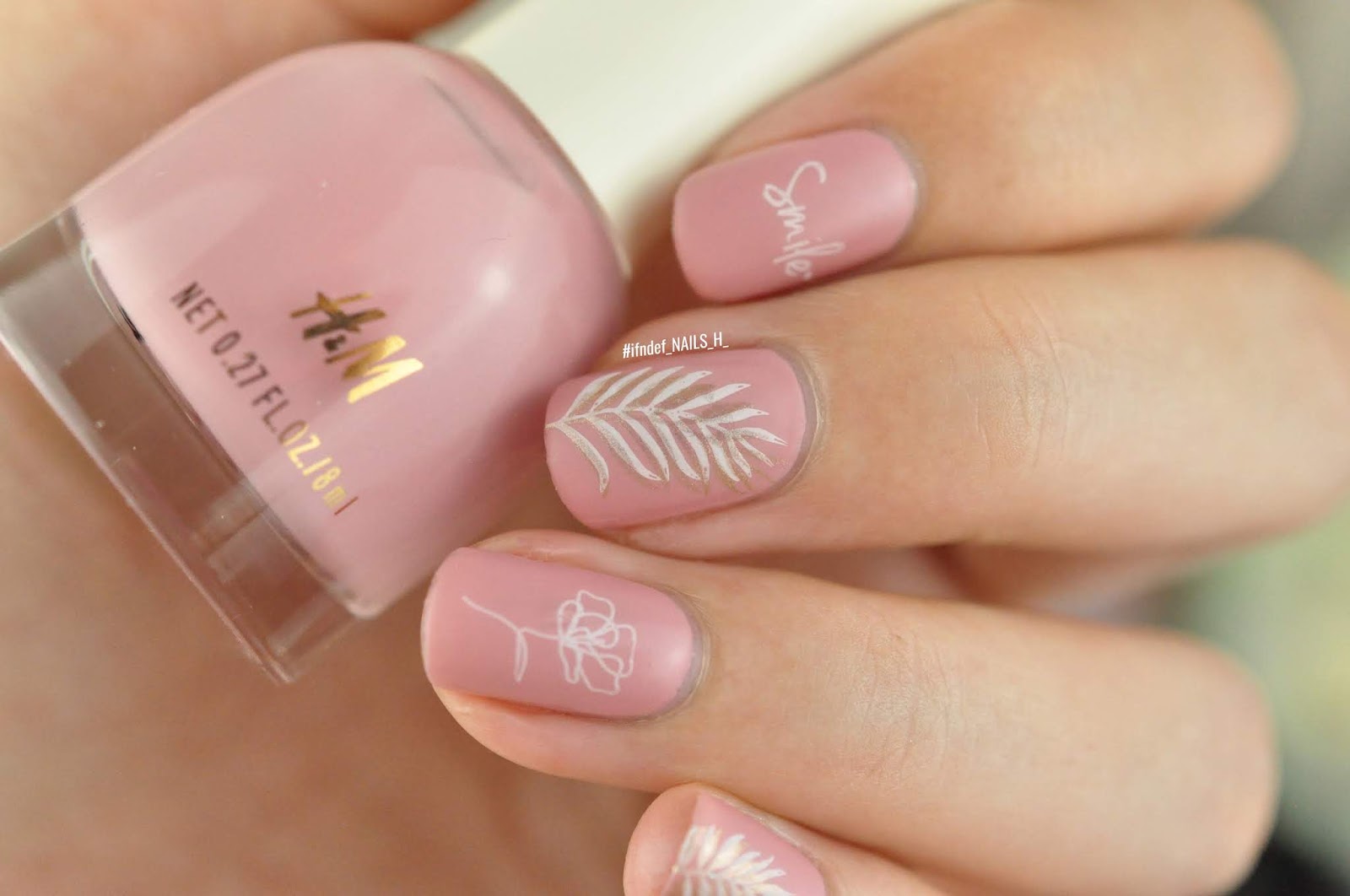 Autumn Pink // Dusty Pink Leaf Nail Design nailPointer*
