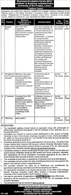University of The Punjab Jobs 2021 in Lahore