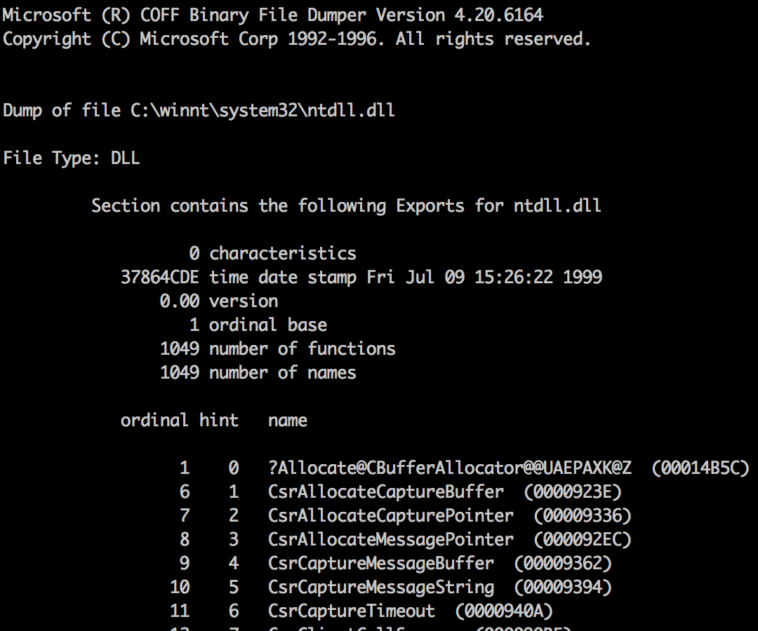 Sys output