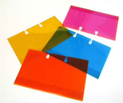 Colored plastic rolodex card holders