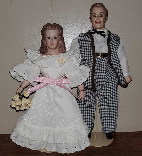 Victorian Trading Co Set Pair Grandparents Porcelain Dollhouse Doll 6" New 
