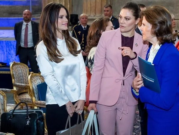 Crown Princess Victoria wore Filippa K Jacket and Trousers. Queen Silvia, Princess Sofia of Sweden and Dutch Princess Laurentien wore floral jumpsuit