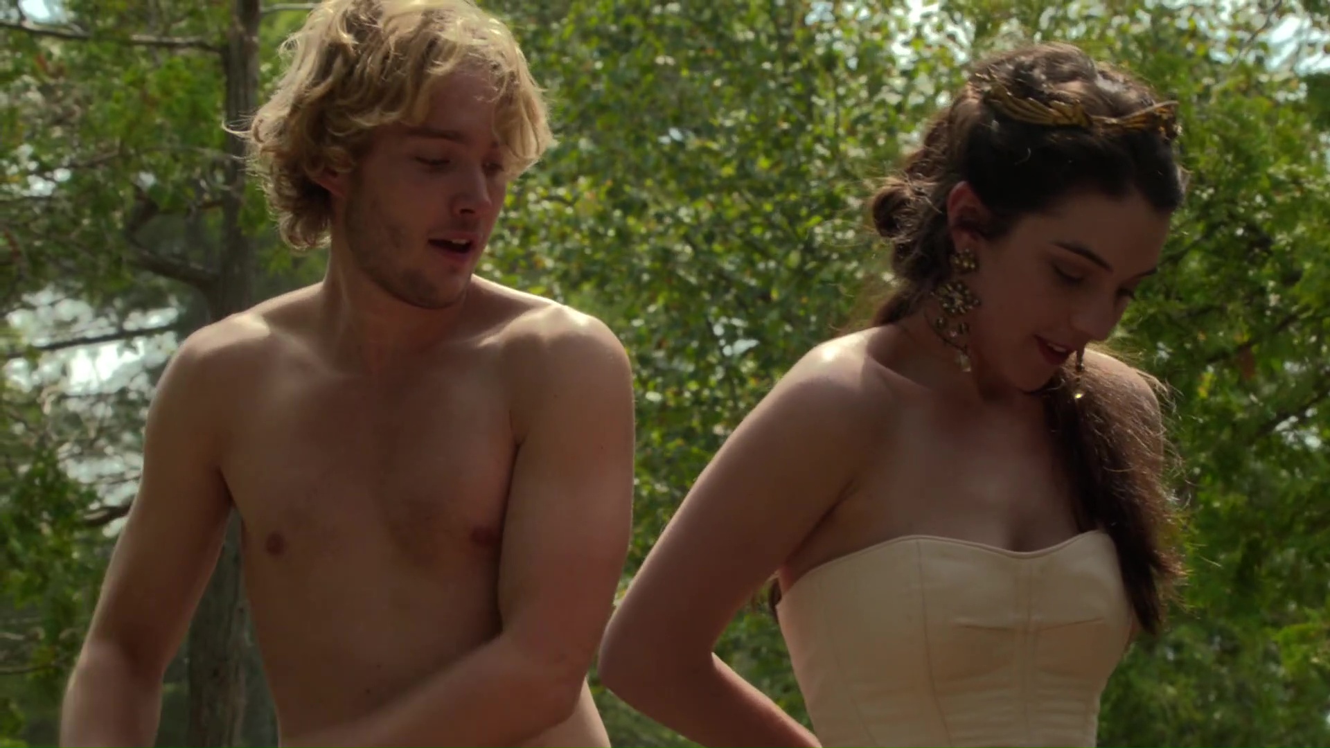 Toby Regbo shirtless in Reign 3-05 "In A Clearing" .
