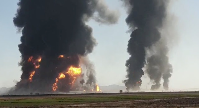 news iran and afghanistan Fuel tanker on Afghanistan-Iran border after fire, more than 500 trucks burnt