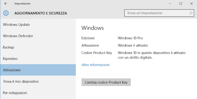 Windows 10 Update Cambia product key