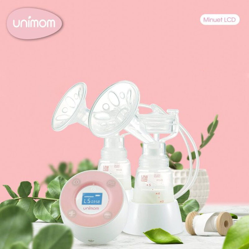 Máy hút sữa điện đôi Minuet UNIMOM có pin sạc kèm Adapter màn hình LCD UM872019