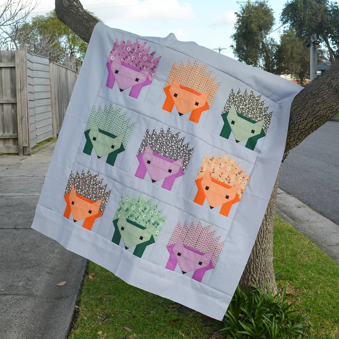 Craftaholic Kat Hazel hedgehog quilt