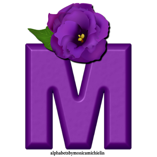 M. Michielin Alphabets: PURPLE FLOWER ALPHABET PNG