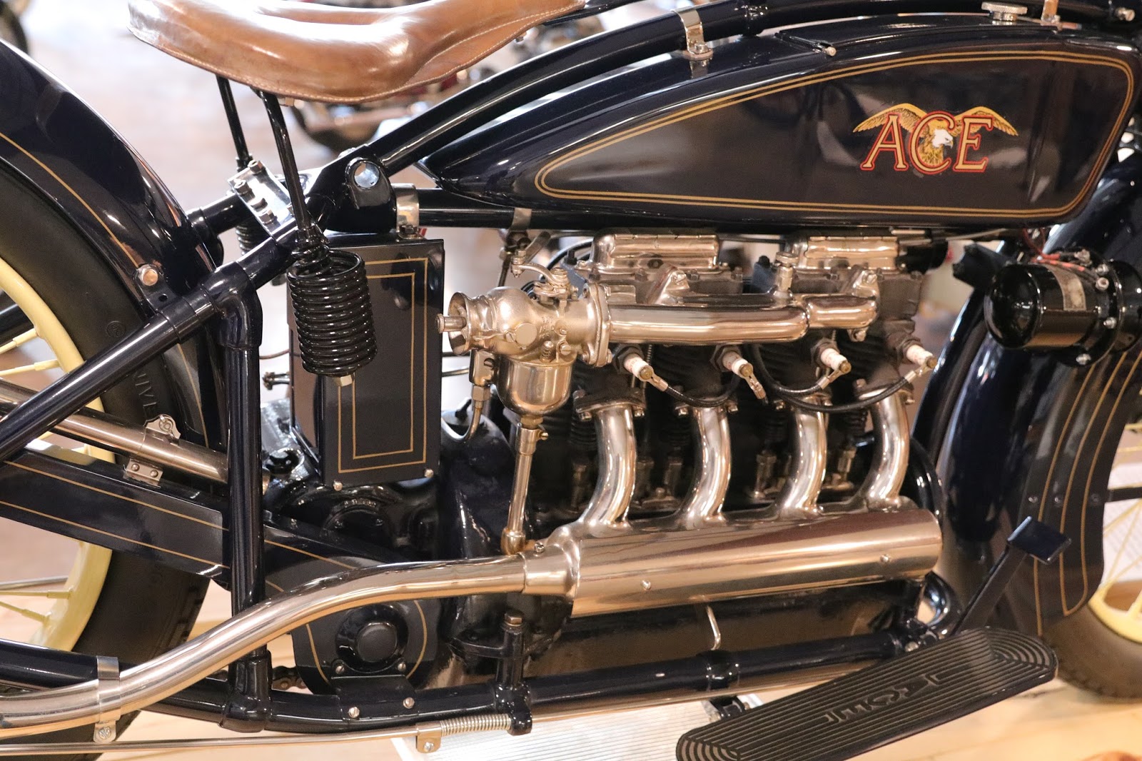 OldMotoDude 1922 Ace on display at the St. Francis Motorcycle Museum