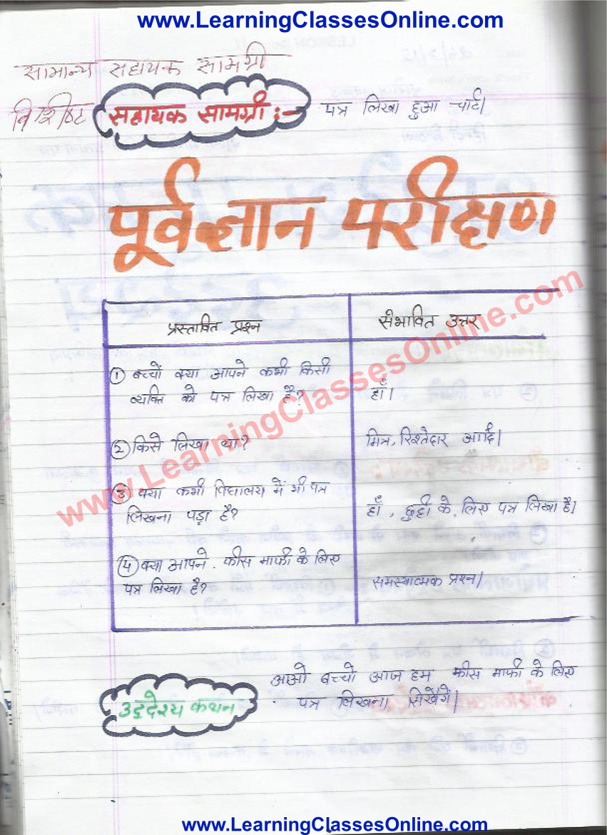 HINDI LESSON PLAN CLASS 24