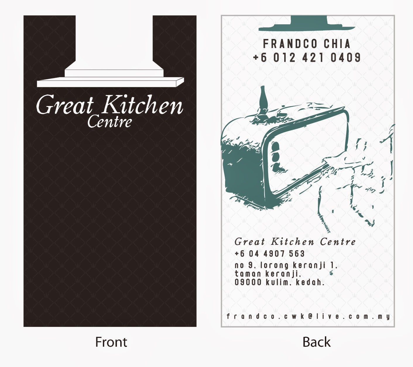 K's design: 2010 - Great Kitchen Centre's Business Card design