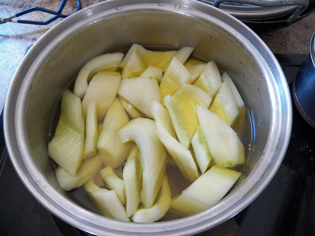 Asier pieces in pickling liquid.