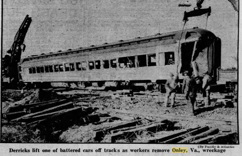 Delmar Historical And Art Society 1929 The Onley Virginia Train Wreck