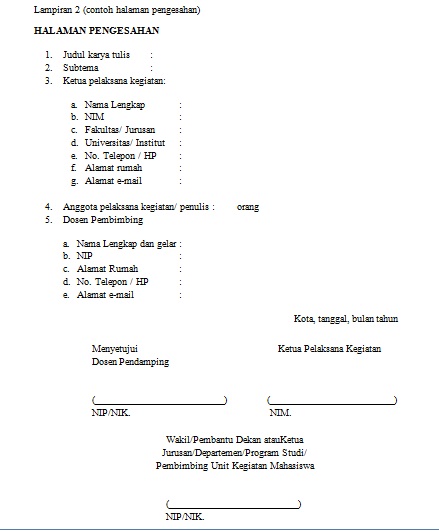 Contoh Lembar Pengesahan Laporan Study Tour Ke Jogja - Modif N