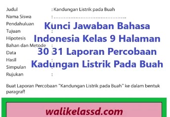 Kunci Jawaban Bahasa Indonesia Kelas 9 Halaman 30 31 Laporan Wali Kelas Sd