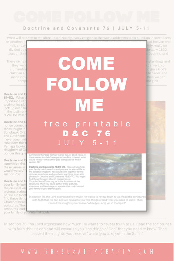 Come Follow Me free printable July 5 pinterest pin