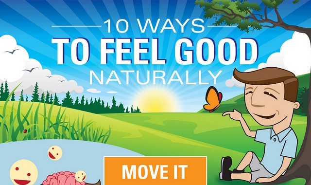 Image: 10 Ways To Feel Good Naturally #infographic