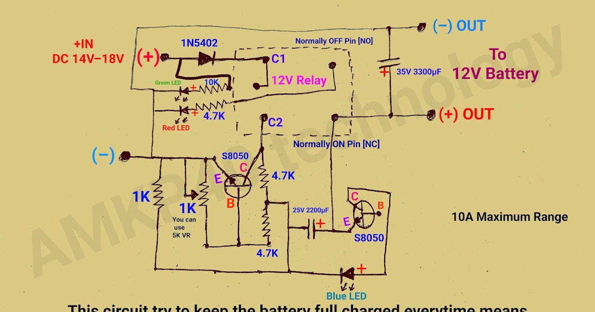 How to make 12V smart automatic battery charger circuit with auto start
