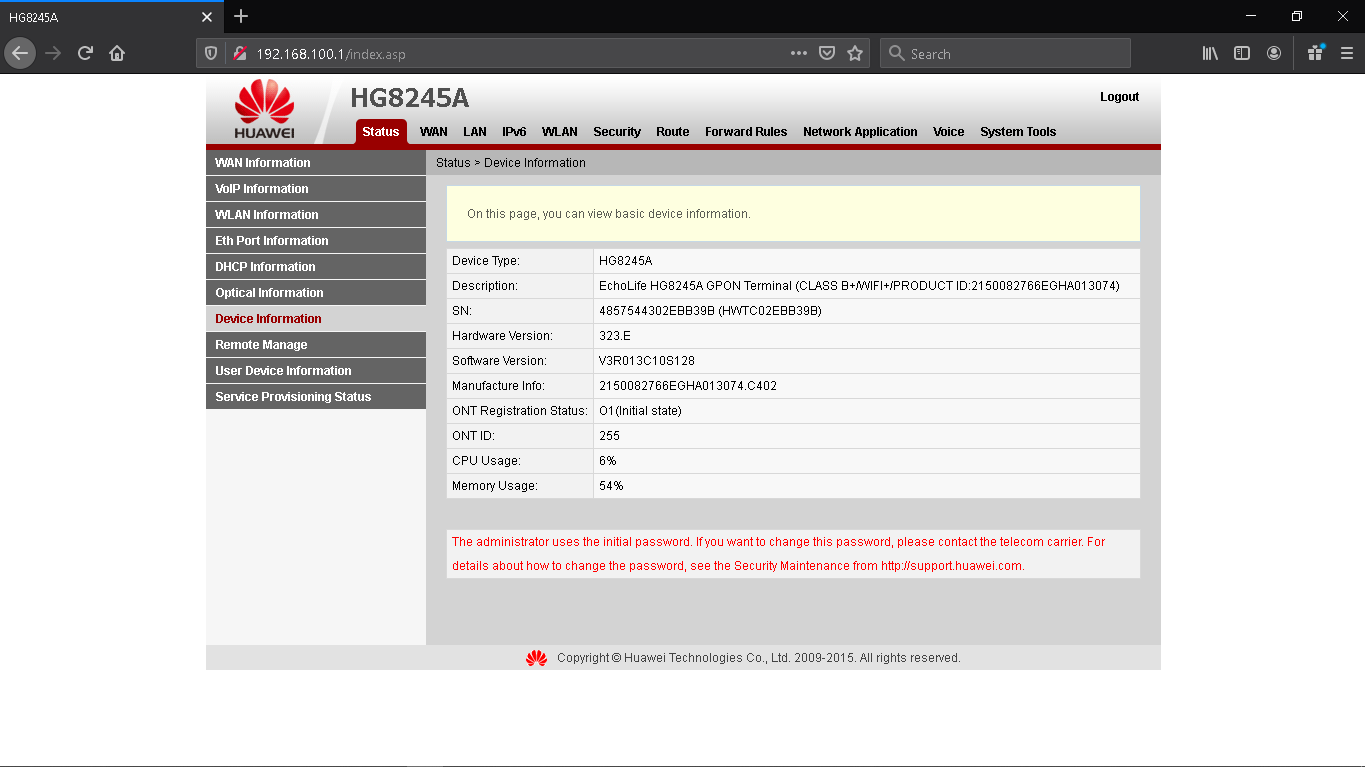 Huawei hg8245 характеристики