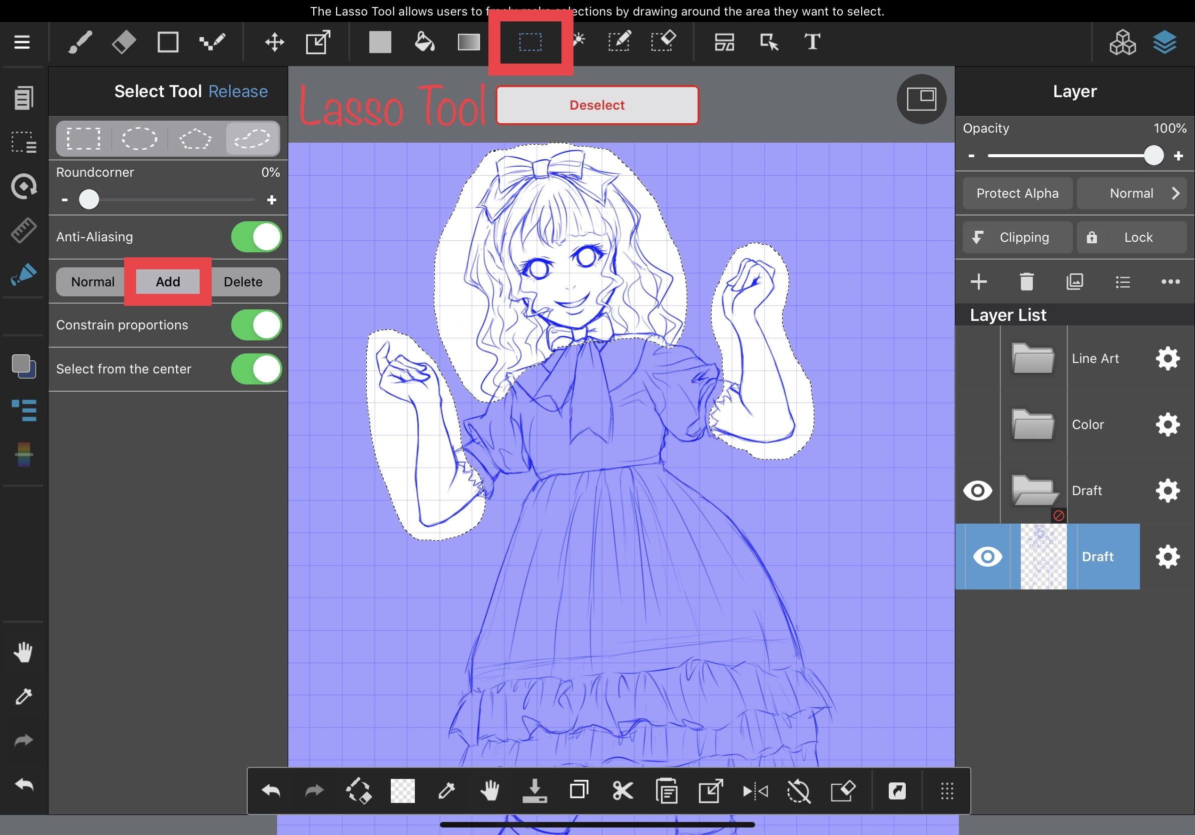 How to Use Lasso Tool in MediBang Paint