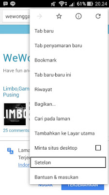 Cara Menghapus Cache dan Cookies browser Chrome di Android