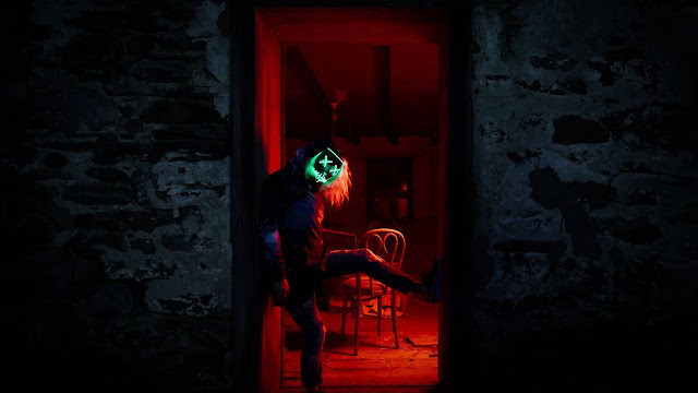 Wallpaper lonely man, mask, hood, light, dark Wallpaper lonely man, mask, hood, light, dark