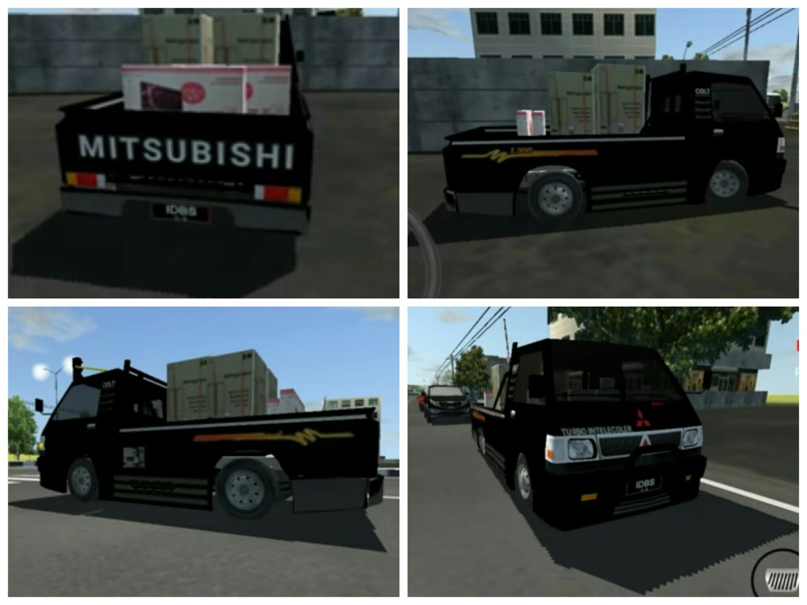 Mitsubishi Pick Up L300 Hitam IDBS Gudang Livery, Skin