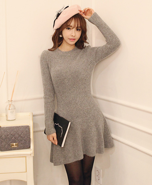 [Dabagirl] Short A-Line Knit Dress | KSTYLICK - Latest Korean Fashion | K-Pop Styles | Fashion Blog