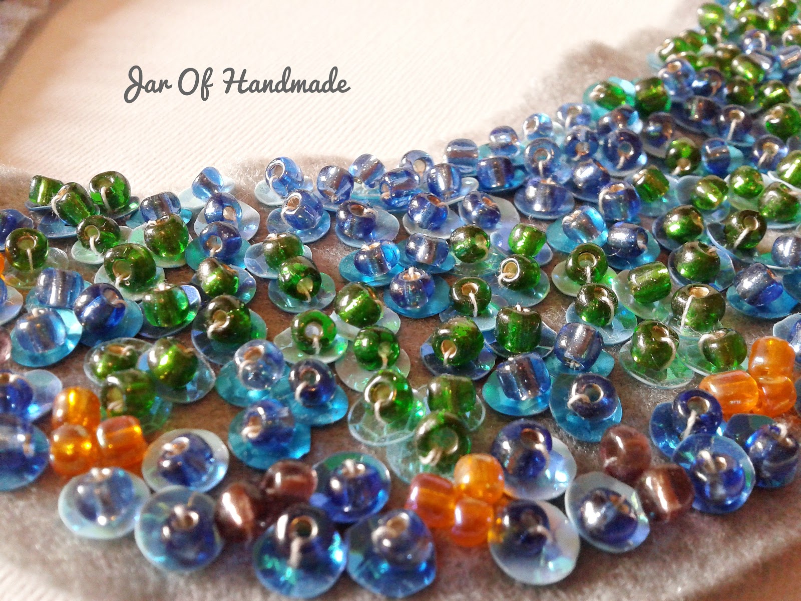 Jar Of Handmade DIY The Cutest Sequins & Beads Collar