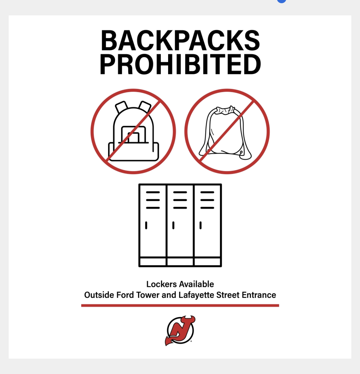 Devils & Prudential Center Updated Bag Policy