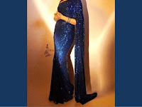 Royal blue sari