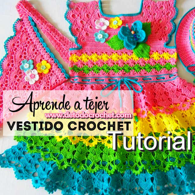Post impresionismo Hora Herméticamente Vestido Crochet Para Niña de 7 - 8 años / Tutorial