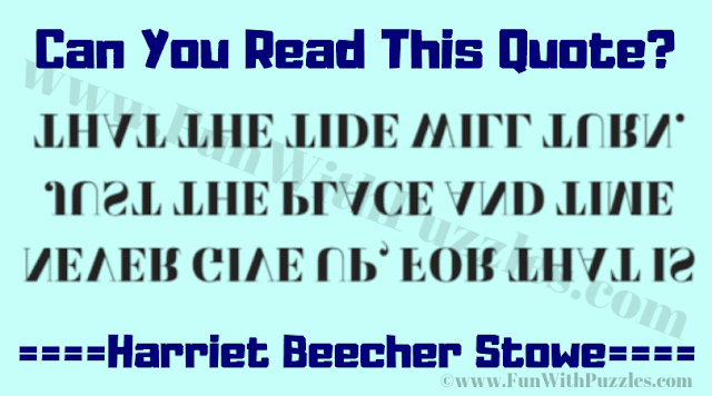 Visual Brain Teaser | Backward Reading Challenge and Answer