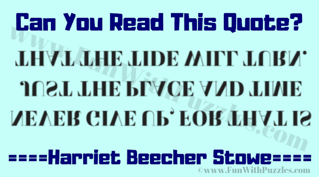 Visual Brain Teaser | Backward Reading Challenge and Answer