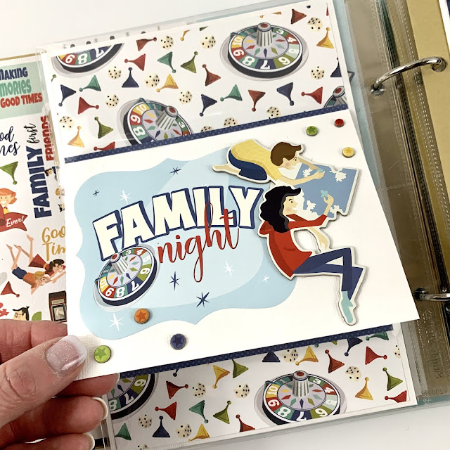 Family Time retro inspired scrapbook album page