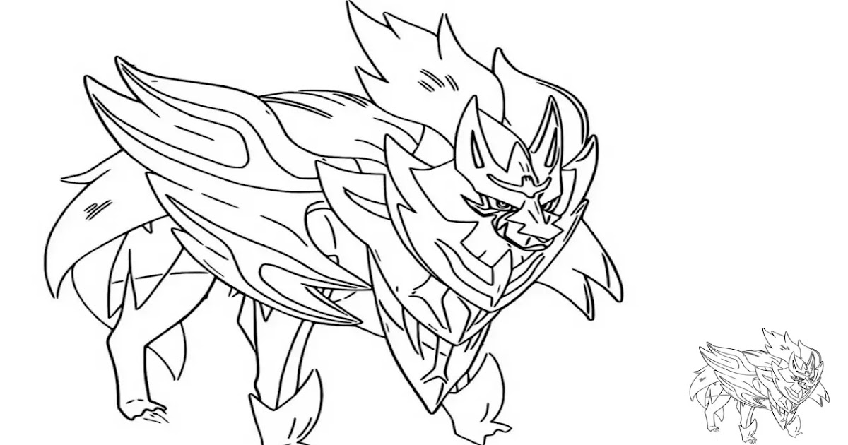 Coloring Page Of Zacian (Hero Of Many Battles Form)
