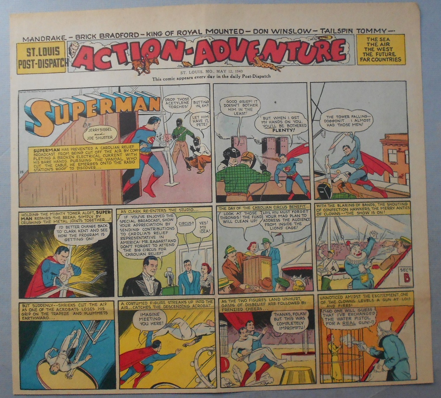 Pop Culture Safari!: Vintage Sunday Superman comic strips from the St. Louis Dispatch
