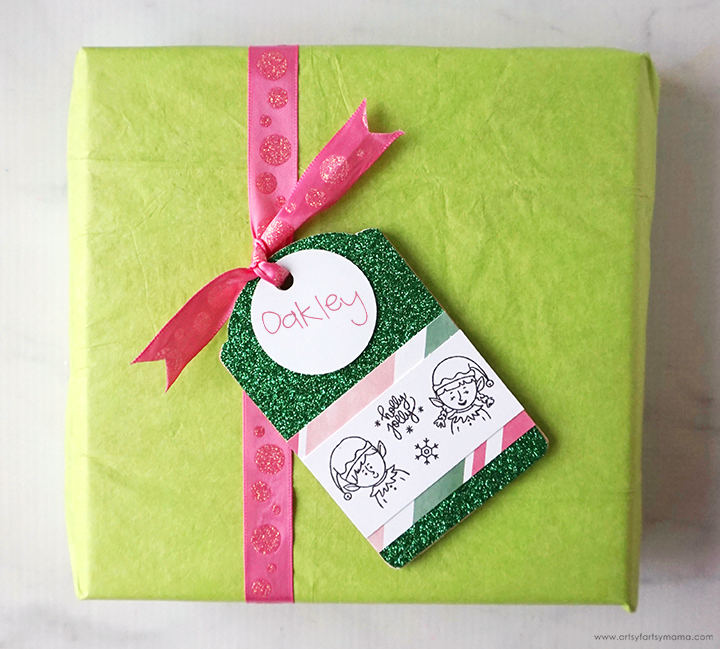 Stamped Christmas Gift Tag