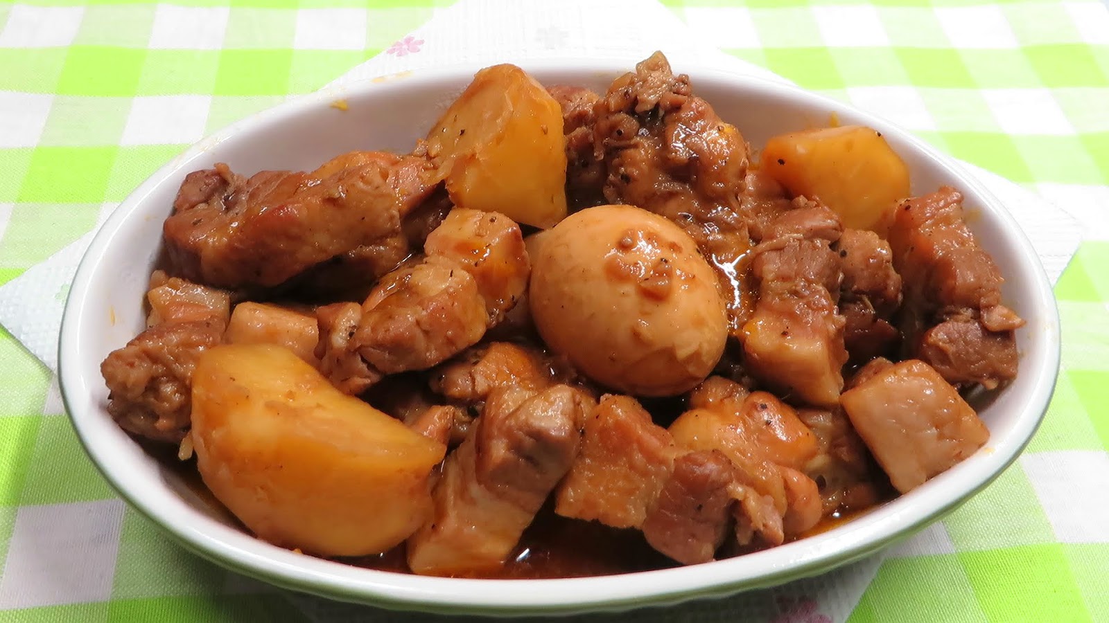 Cooking" "Chicken and Pork Adobo" (with hard boiled eggs and