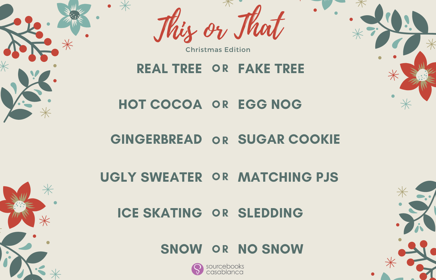 A Soccer Mom's Book Blog: This or That Christmas Edition